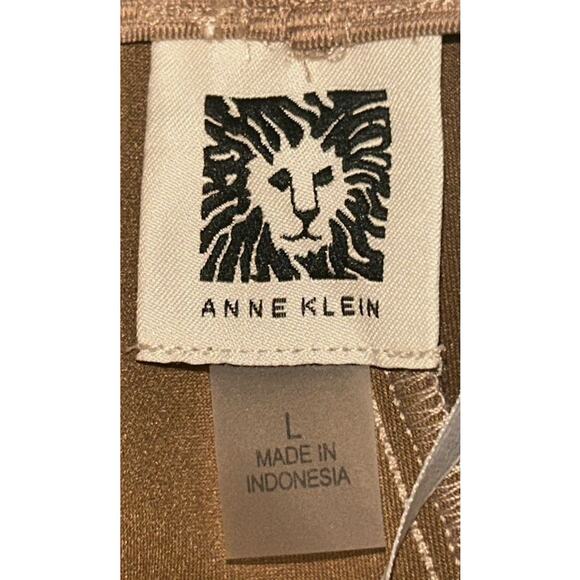 NWT Anne Klein Faux-Suede Pull-On Stretch Light Coffee (Tan) Ankle Pants Large - Picture 6 of 8